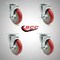 Service Caster 5 Inch SS Red Polyurethane Swivel Top Plate Caster Set with Brake SCC SCC-SS20S514-PPUB-RED-TLB-4 - alternate 5
